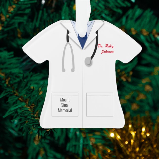 White Coat Blue Shirt Doctor Profession Ornament (Von Creator hochgeladen)