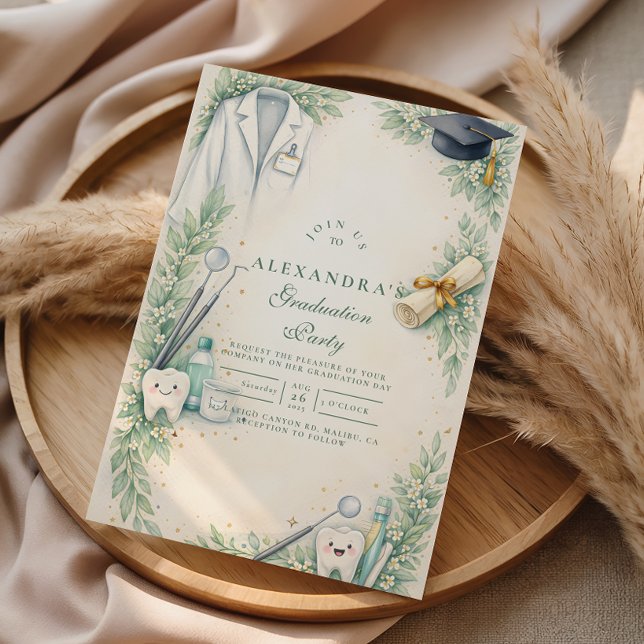 White Coat Dentist Graduation Celebration Einladung (Von Creator hochgeladen)