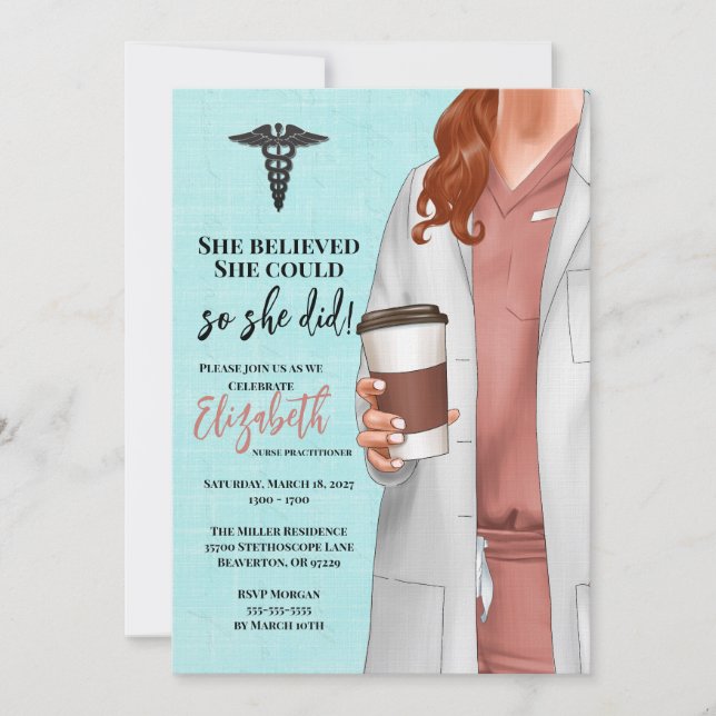 White Coat Médicale School Graduation Invitation (Devant)