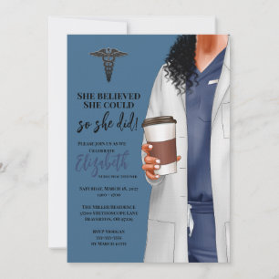 White Coat Médicale School Graduation Invitation