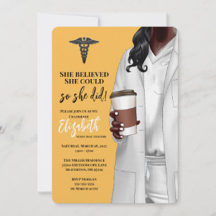 White Coat Médicale School Graduation Invitation