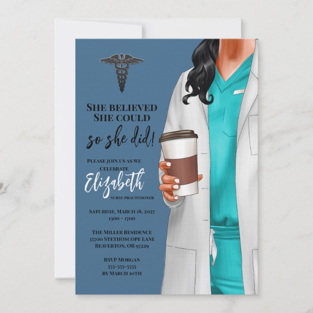 White Coat Médicale School Graduation Invitation (Devant)