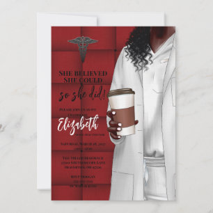 White Coat Médicale School Graduation Invitation