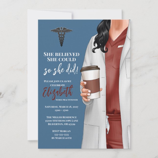 White Coat Médicale School Graduation Invitation (Devant)