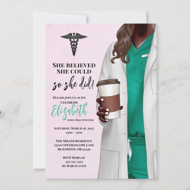 White Coat Médicale School Graduation Invitation (Devant)