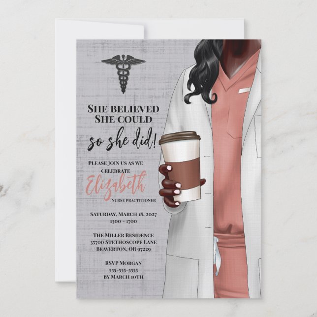 White Coat Médicale School Graduation Invitation (Devant)