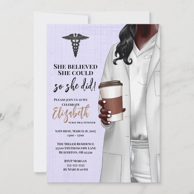 White Coat Médicale School Graduation Invitation (Devant)