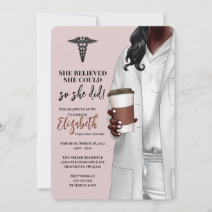 White Coat Médicale School Graduation Invitation