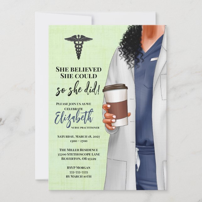 White Coat Médicale School Graduation Invitation (Devant)