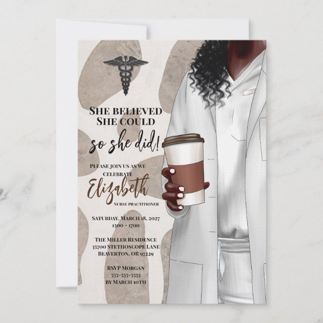 White Coat Médicale School Graduation Invitation (Devant)