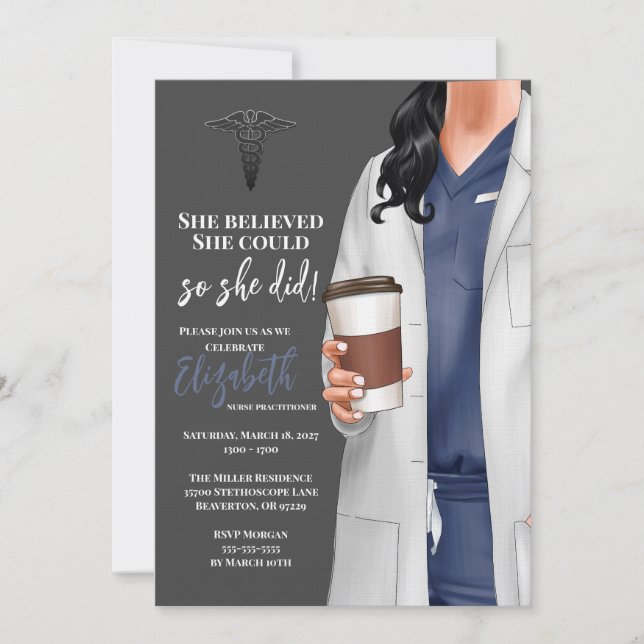 White Coat Médicale School Graduation Invitation (Devant)