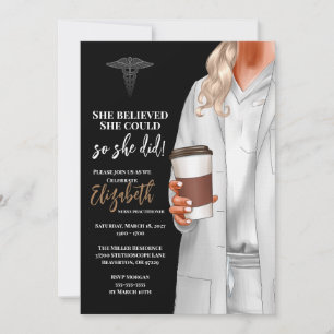 White Coat Médicale School Graduation Invitation