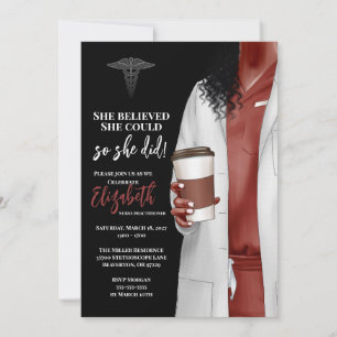 White Coat Médicale School Graduation Invitation
