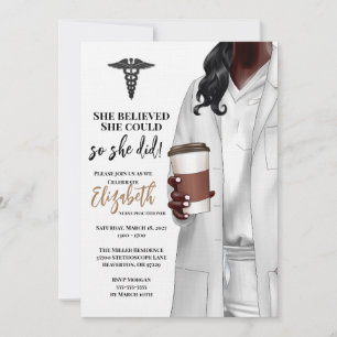 White Coat Médicale School Graduation Invitation