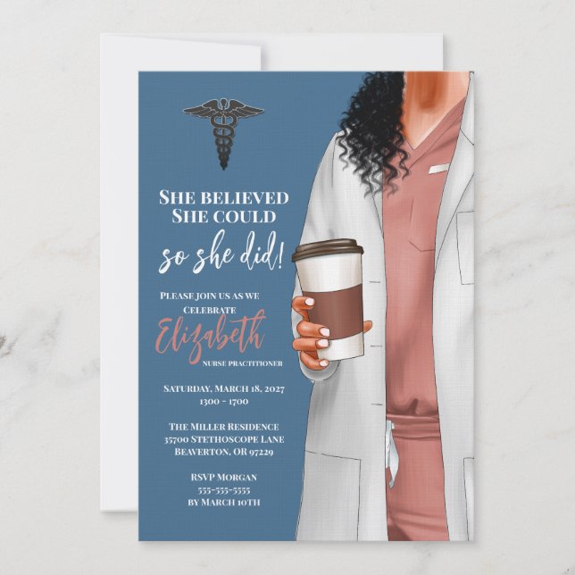 White Coat Médicale School Graduation Invitation (Devant)