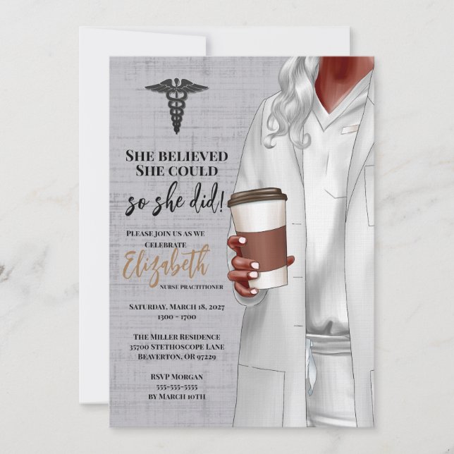 White Coat Médicale School Graduation Invitation (Devant)