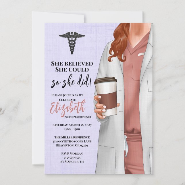 White Coat Médicale School Graduation Invitation (Devant)