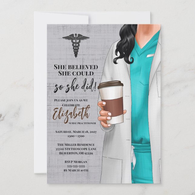 White Coat Médicale School Graduation Invitation (Devant)