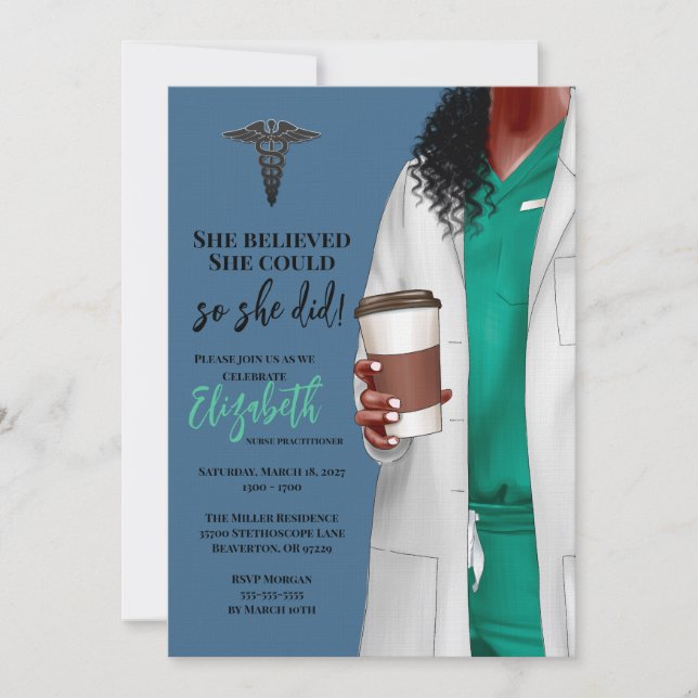 White Coat Médicale School Graduation Invitation (Devant)
