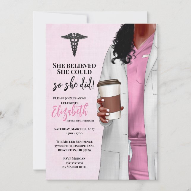 White Coat Médicale School Graduation Invitation (Devant)