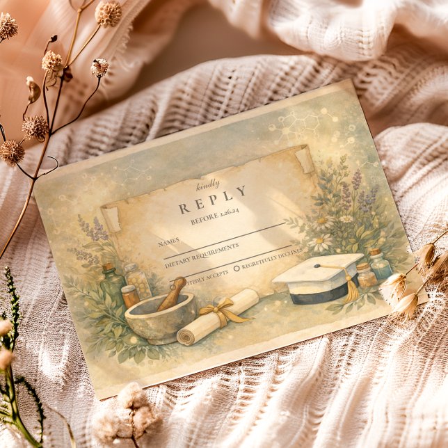 White Coat Pharmacy Graduation RSVP Karte (Von Creator hochgeladen)