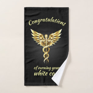 White Coat Zeremonie Gold Medical Handtuch