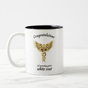 White Coat Zeremonie Gold Medical Zweifarbige Tasse