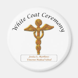 White Coat Zeremonie Gold Medizin, Rundgeschenke Magnet