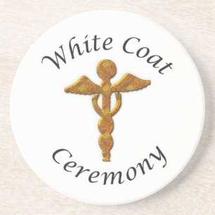 White Coat Zeremonie Gold Medizin, Rundgeschenke Sandstein Untersetzer