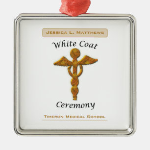 White Coat Zeremonie Gold Medizin, Square Geschenk Ornament Aus Metall