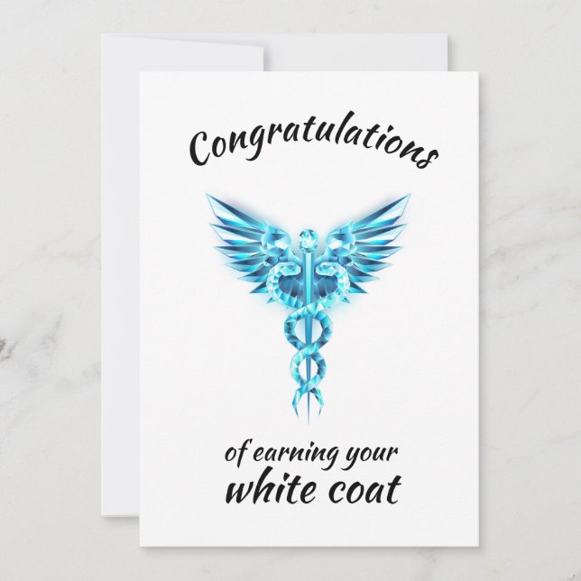 White Coat Zeremonie Kristall Medical Einladung (Vorderseite)