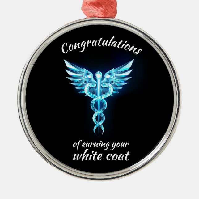 White Coat Zeremonie Kristall Medical Ornament Aus Metall (Vorne)