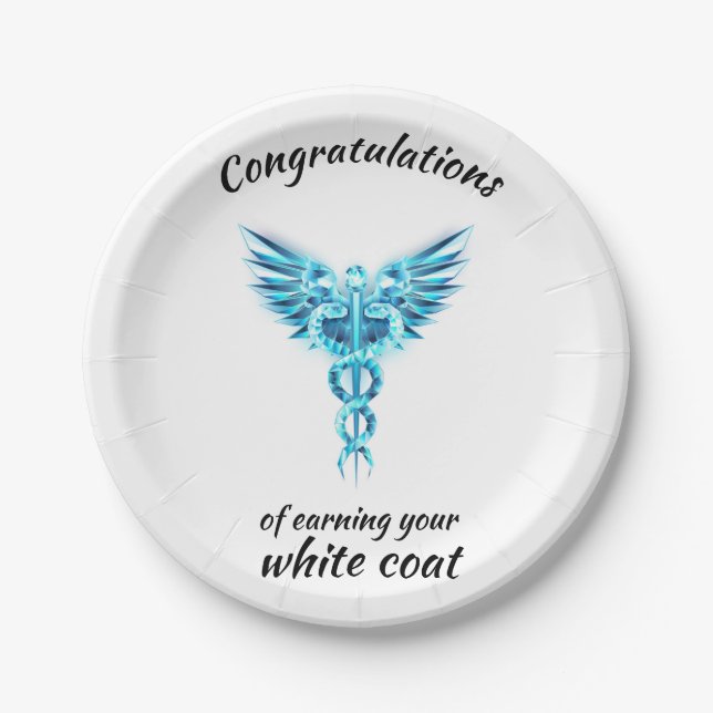 White Coat Zeremonie Kristall Medical Pappteller (Vorderseite)