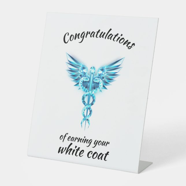 White Coat Zeremonie Kristall Medical Sockelschild (Vorderseite)