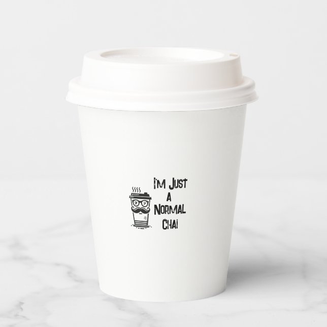 White Coffee/TeePaper Cup mit Deckel Funny Chai Pappbecher (Vorderseite)