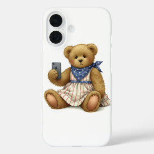White Collection Teddy Bear mit einem iPhone von N 16 Hülle
