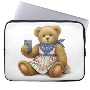 White Collection Teddy Bear mit einem iPhone von N Laptopschutzhülle