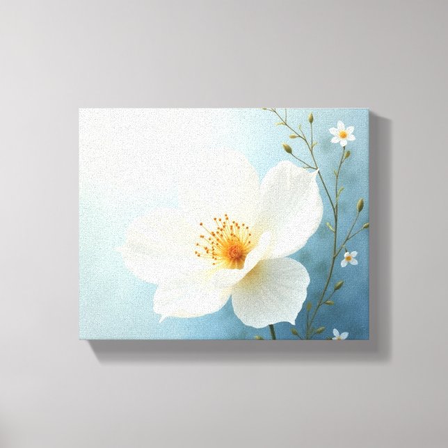 White colour flower painting arts  leinwanddruck (Vorderseite)