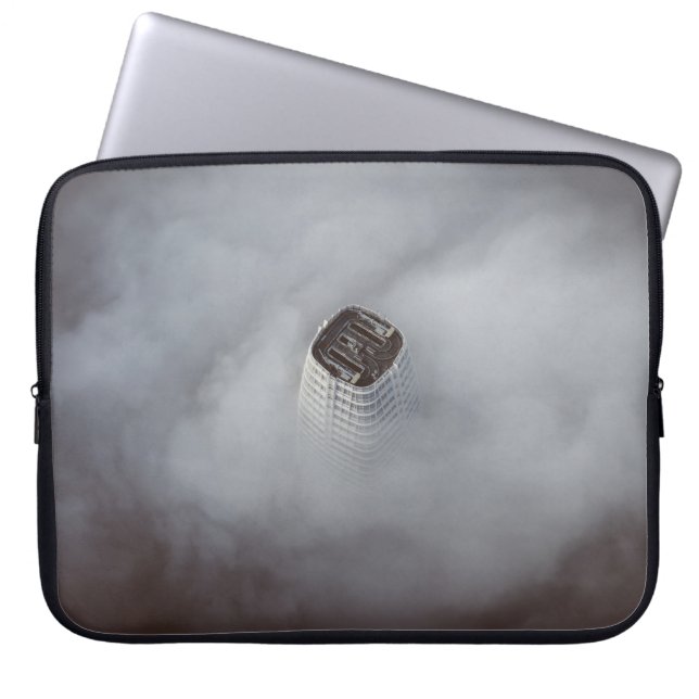 WHITE CONCRETE BUILDING SURROUNDED BY CLOUDS LAPTOPSCHUTZHÜLLE (Vorderseite)