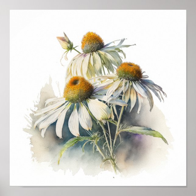 White Conefwers Art Print Poster (Vorne)