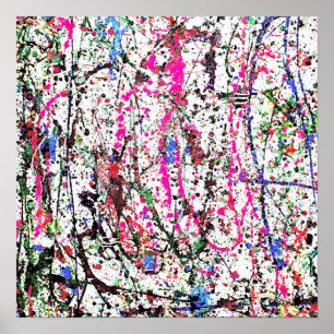 White Confetti Abstrakt Poster