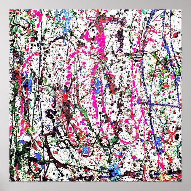 White Confetti Abstrakt Poster (Vorne)
