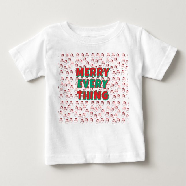 White cool T-shirt with santa (Devant)