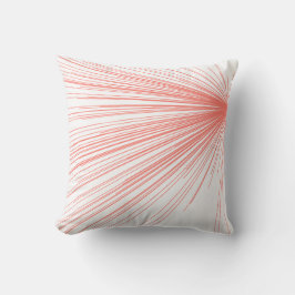 White & Coral Modernes Abstrakt Line Design Kissen