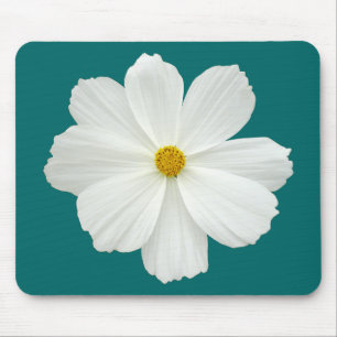 White Cosmos-Blume Mousepad