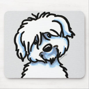 White Coton de Tulear Face Mousepad