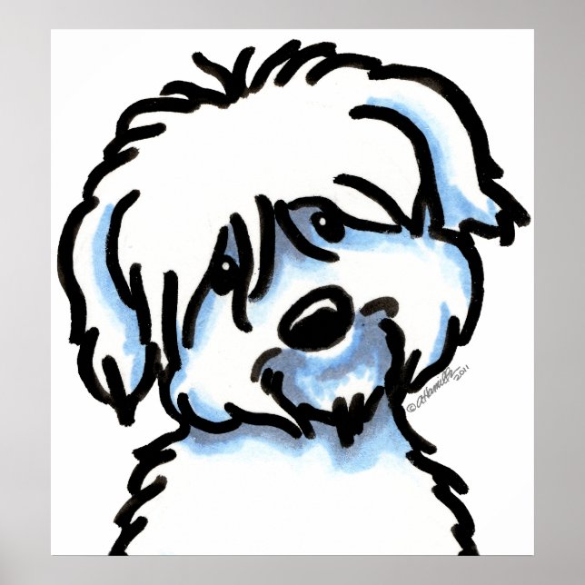 White Coton de Tulear Face Poster (Vorne)
