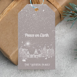 White Country Weihnachts-Weltfrieden Geschenkanhänger