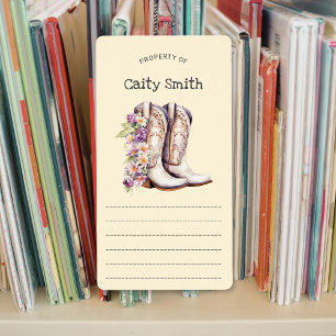 White Cowgirl Stiefel mit Blume Eigentum von