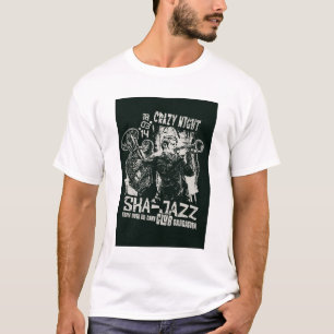 White Crazy Night Sha-Jazz Club Grafisches T-Shirt